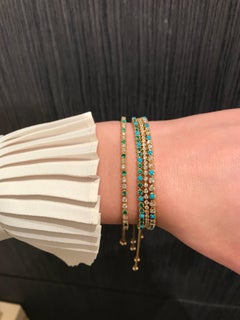 Fern Freeman One of a Kind Smaragd und Diamant Gold Box Kette Bolo-Armband