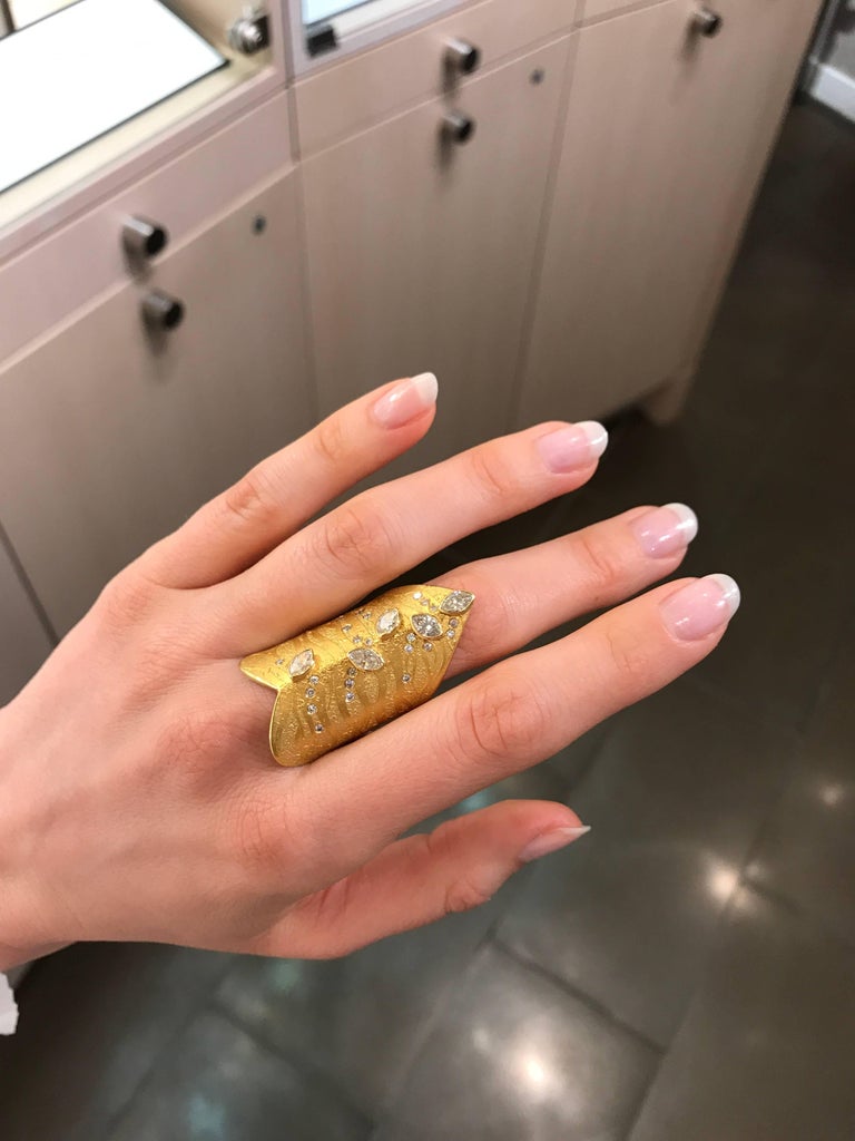 Atelier Zobel One of a Kind Marquise and Round Diamond Golden Sleeve