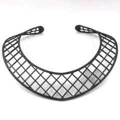 Jaclyn Davidson One of a Kind Diamond Cubes Hand-Forged Carbon Steel Necklace