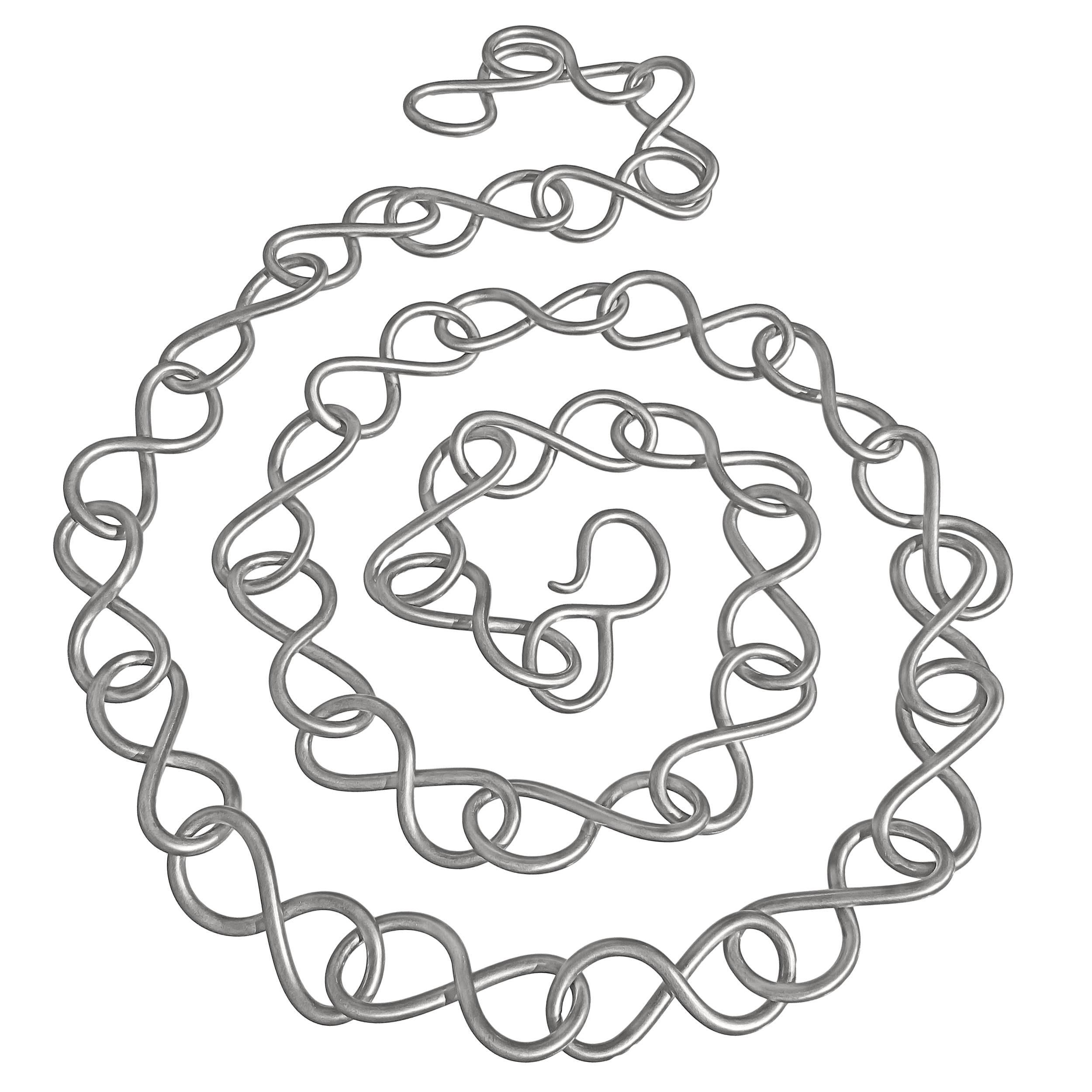 Antonio Bernardo Matte Silver Infinity Links Chain Long Necklace