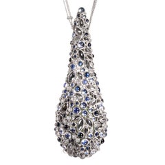 Todd Reed Award Winning Diamond Sapphire Moonstone Moldavite Buddha Necklace