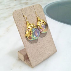 Lilly Fitzgerald Baroque Chinese Freshwater Pink Pearl Gold Earrings