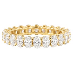 IGI Certified Oval Diamond Full Eternity Band: 18K Yellow Gold