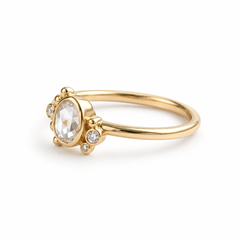 Bague de fiançailles avec diamant ovale, bague à diamants en grappe, bague d'anniversaire de mariage