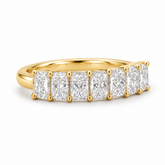 IGI Certified Radiant Half Eternity Wedding Band, Prong Set Stackable Ring