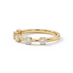 0.25ct Round-Cut Diamond Wedding Ring in 18K Yellow Gold Minimalism for Everyday