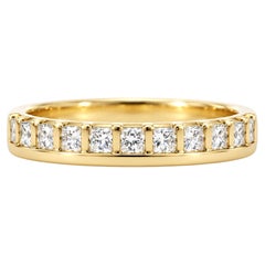 IGI Certified Princess Half Eternity Wedding Band, Prong Set Stackable Ring