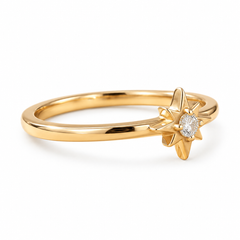 0.03 CT Celestial Engagement Ring, Prong Set Minimalist Ring