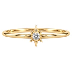 0.03 CT Celestial Engagement Ring, Prong Set Minimalist Ring
