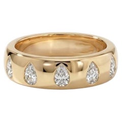 IGI Certified 0.5ct Baguette-Cut Diamond Wide Wedding Band in 18K Yellow Gold