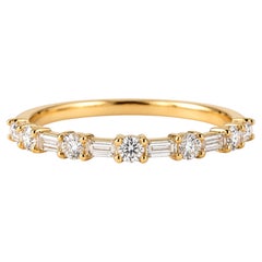 0,28 Karat Diamant-Ehering mit Rundschliff aus 18 Karat Gelbgold – Minimalismus für den Alltag