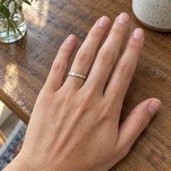 0.08ct Baguette Natural Diamond Flush-Set Band Ring in Matte 18K White Gold