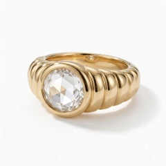 IGI Certified 1.00ct Round-Cut Diamond Wide Wedding Band in 18K Yellow Gold