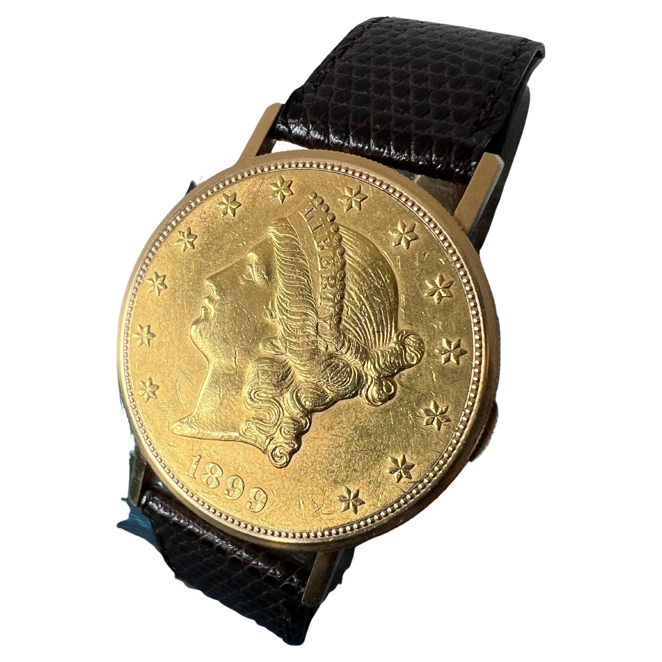 Montre Bueche Girod pour pièces de 20 dollars en or ca' 1980
