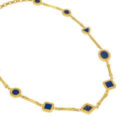 Pippa Small Reeba Lapis Lazuli Silver Plate Artisan Necklace