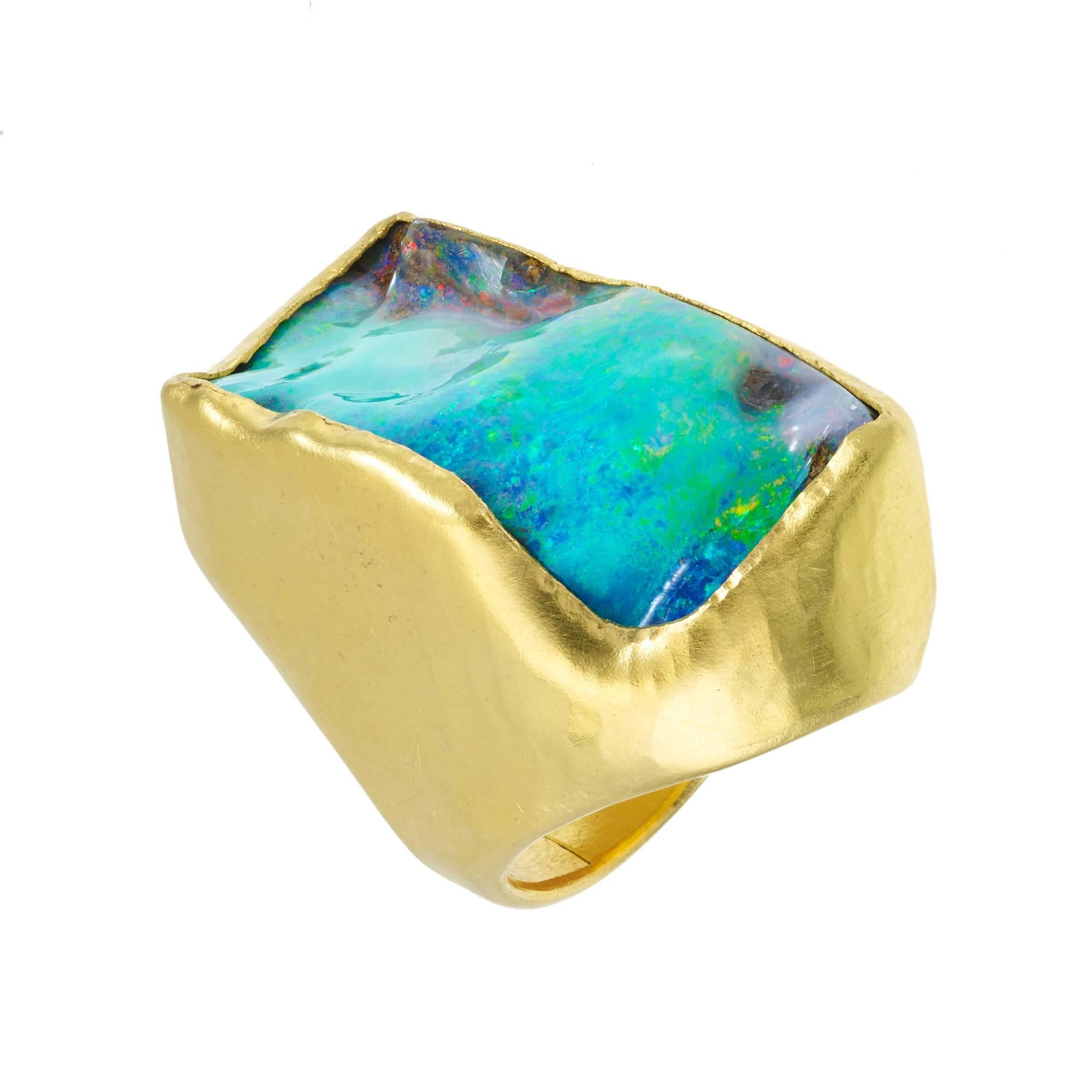 Opal Tibetan Gold Ring In New Condition In London, GB