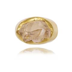 Bague en or tibétain en cristal non taillé