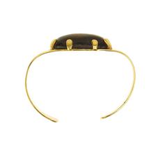Pippa Small Ramz Tiger's Eye Gold Plate Artisan Cuff Bracelet