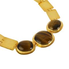 Pippa Small Bilqis Tiger's Eye Gold Plate Choker Necklace