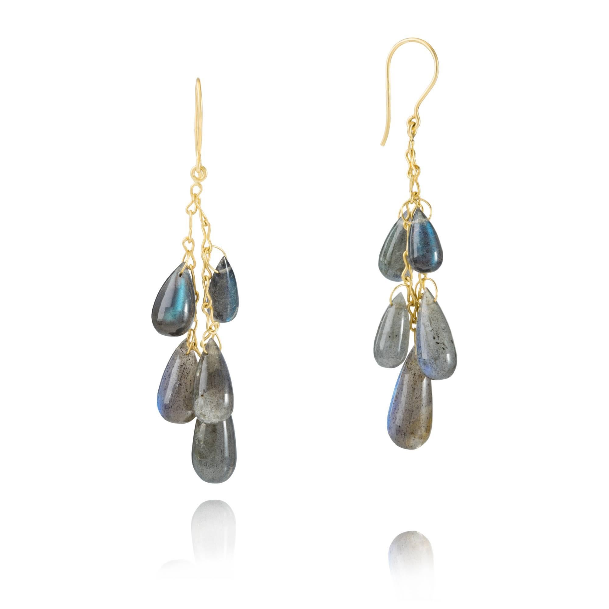 With beautiful Labradorite stones that move and dance as you do, the Studio 54 collection was designed in ode to 1970's New York. Flashing and dashing, these beautiful pendants flash vibrant blue as they catch the light.