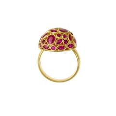 Pippa Small Ruby Gold Precious Egg Ring