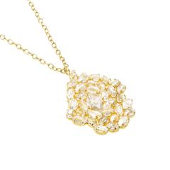 Invisible Collection Diamond Gold Pendant on Bolivian Chain
