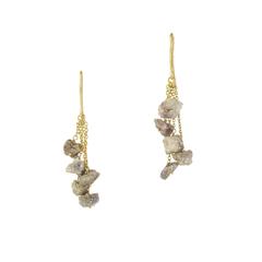 Rough Grey Diamond Drop Earrings
