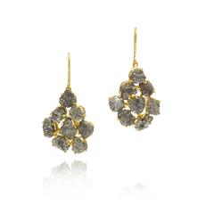 Invisible Collection Claw Set Rough Diamond Gold Earrings