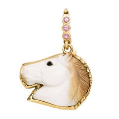 Stunning White Horse Head Pendant