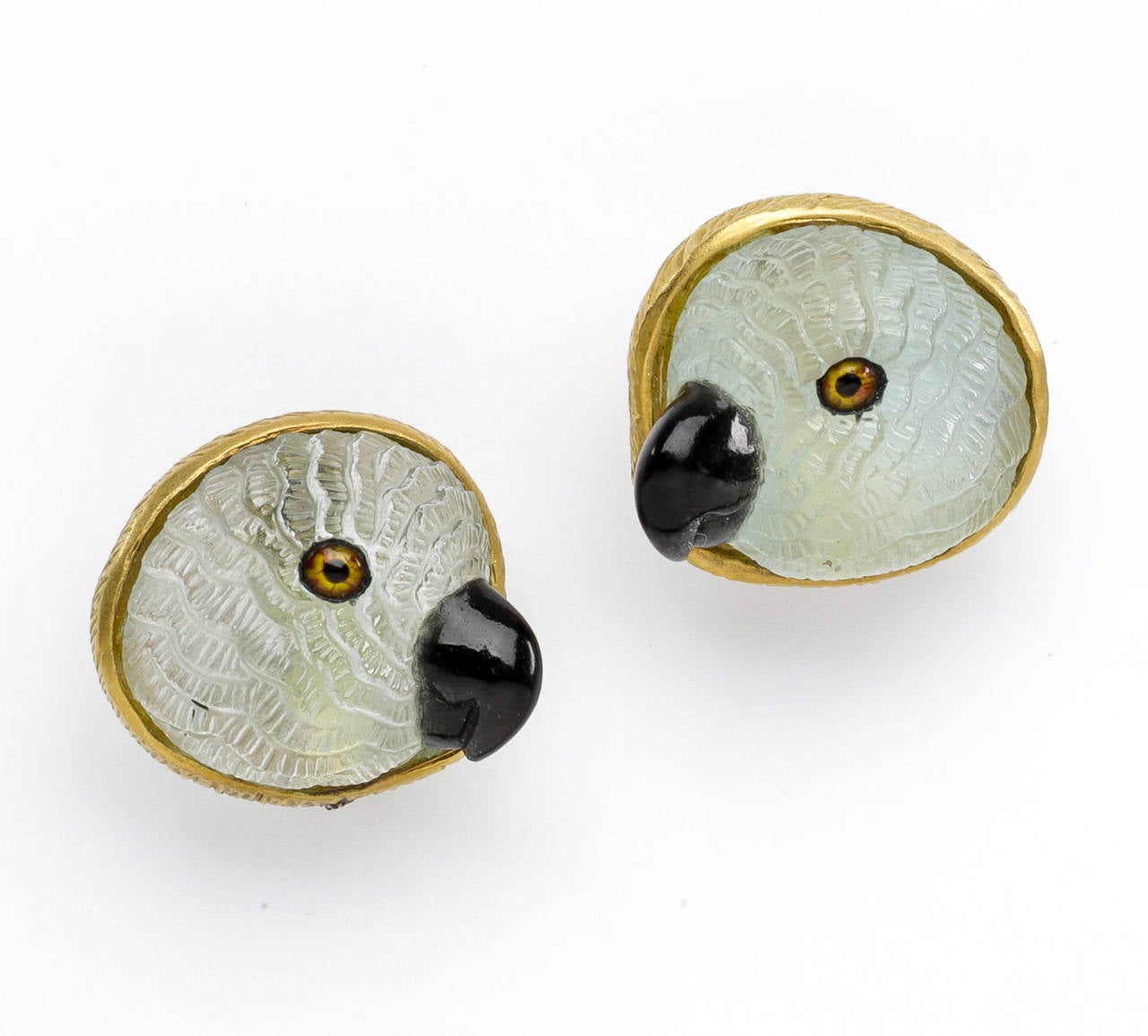 Turquoise Onyx Diamond Gold Parrot Pendant 3