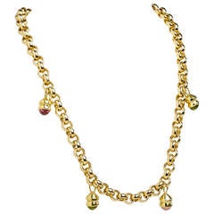 Gold Cabochon Necklace