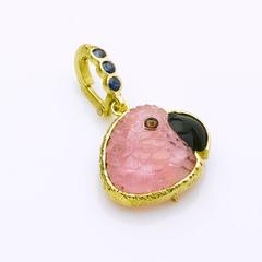 Pink Tourmaline Parrot Head Pendant