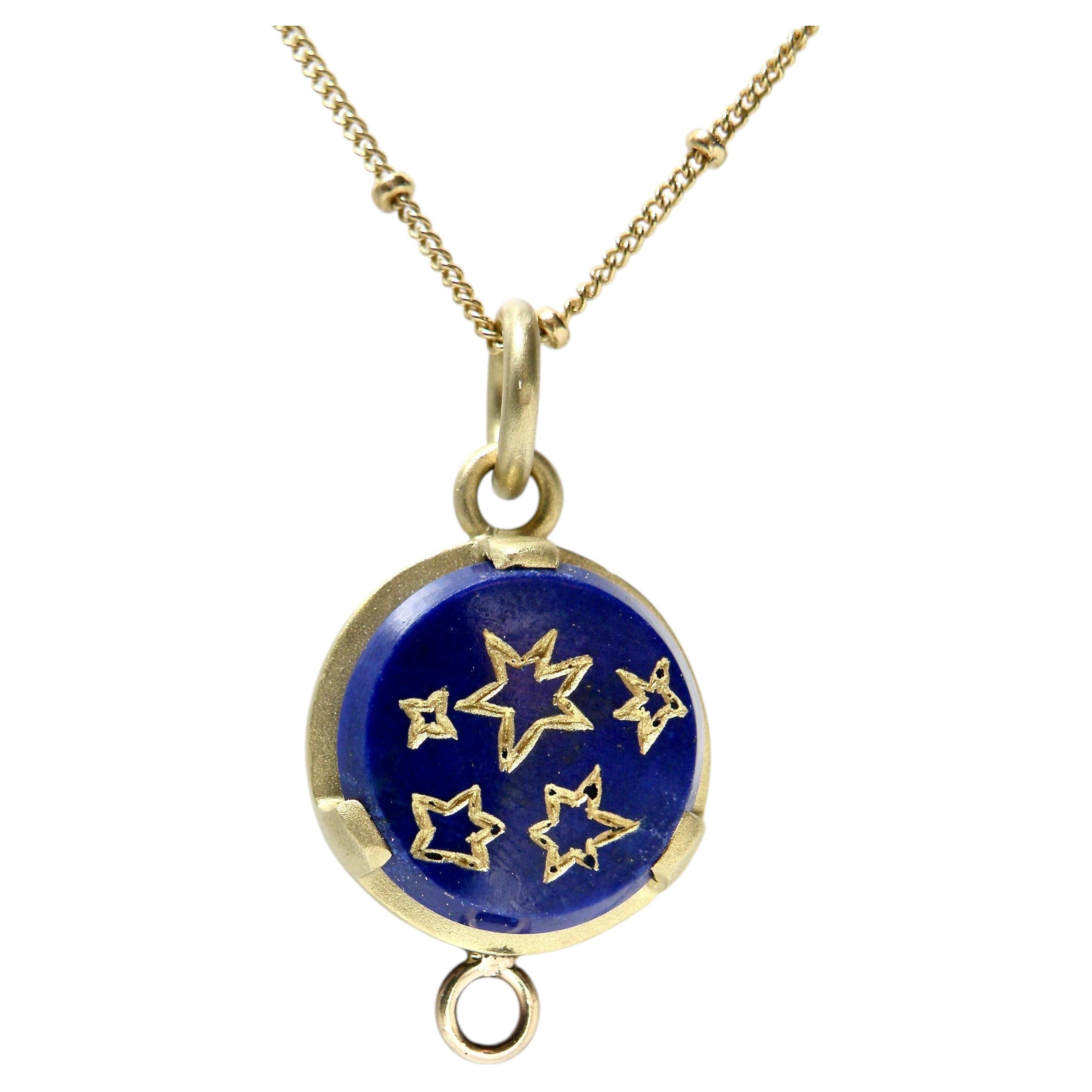 18-Karat-Anhänger „Lapis-Stern“ im Angebot