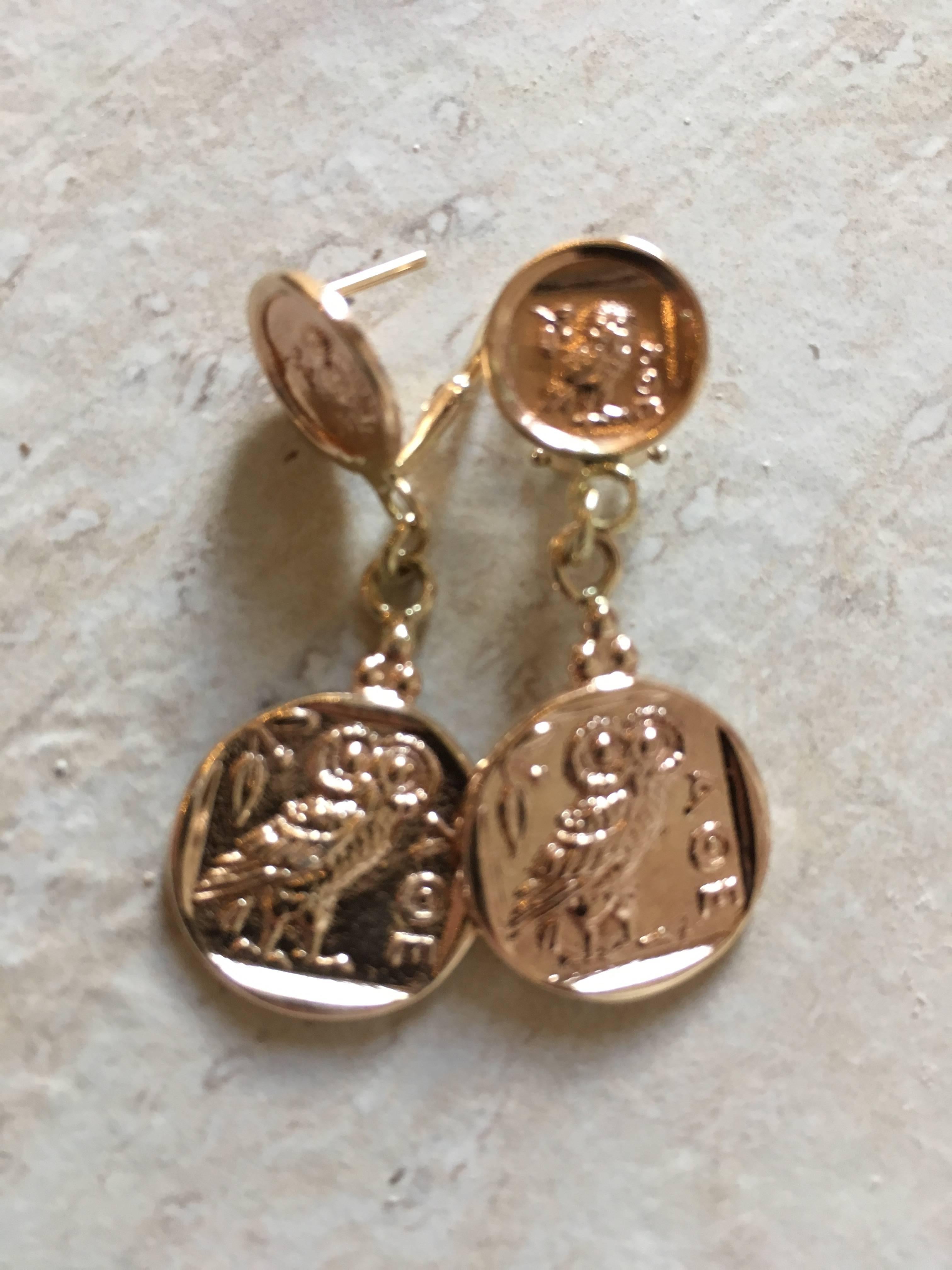 Contemporary Owl of Athena Drop Earrings