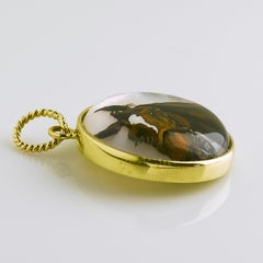 18K Custom Hand Painted Reverse Crystal Dog Pendant