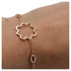 Bracelet en or rose avec diamants de 0,20 carat de couleur VS G, grammes 4,01