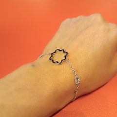 Bracelet en or blanc avec diamants de 0,20 carat de couleur VS G, grammes 3,85