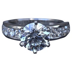 Tiffany & Co 2.51 TCW Platinum Diamond Engagement Ring 1.73ct G VS1 Complete Set