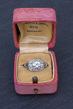 GIA Cert Art Deco Period Platinum 1.18 Carat Diamond Engagement Ring
