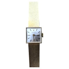 Vintage Ladies Rolex 14K Yellow Gold Square Dial Mesh Bracelet Watch – Serviced