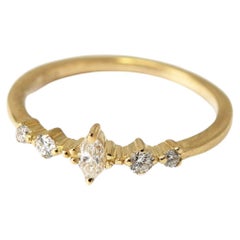 Anello con diamante in oro bianco 14 kt