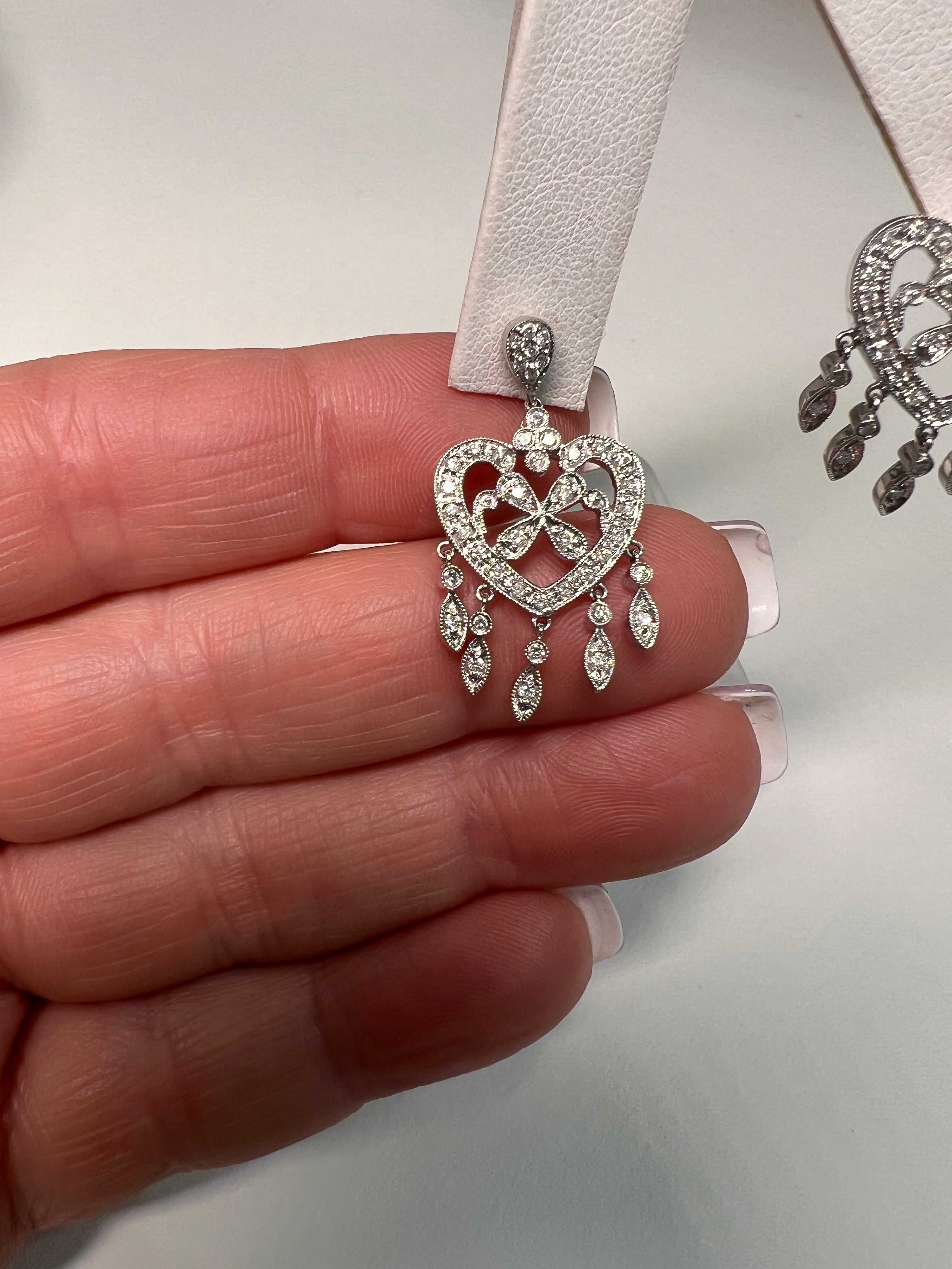 Multi Shaped Pave Diamond Ball Chandelier Earrings in 14k Yellow Gold