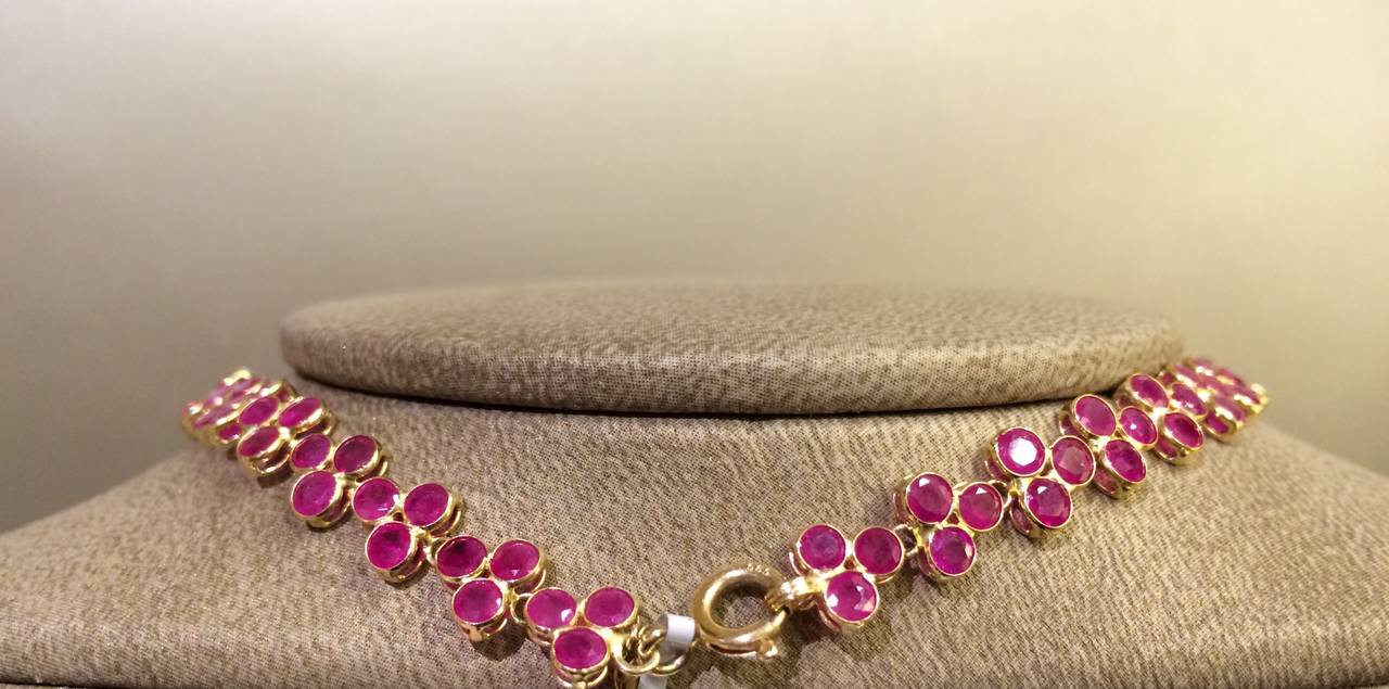 Pink and Yellow Sapphire Diamond Gold Necklace In Excellent Condition In Ottawa, Ontario