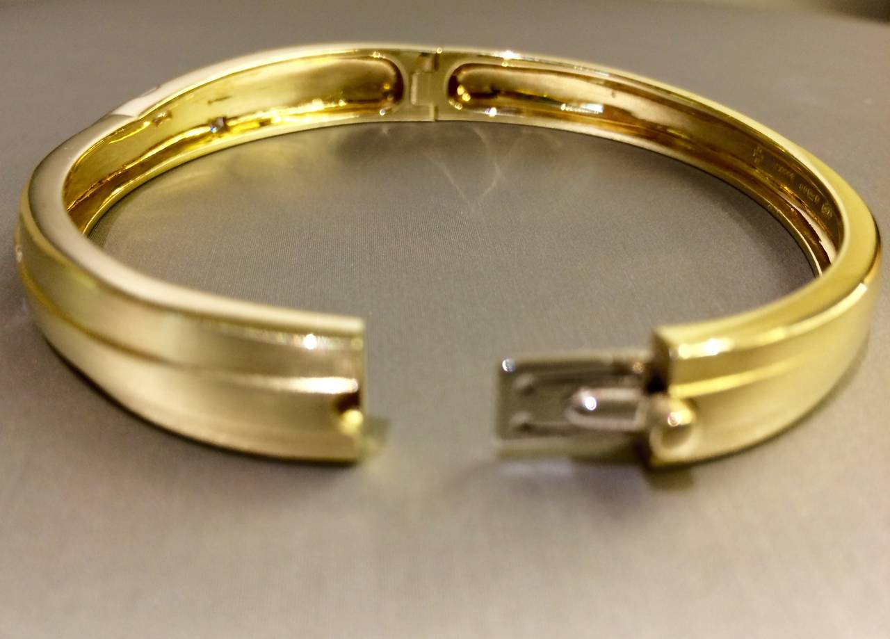 Boodles Diamond Gold Bangle Bracelet at 1stDibs | boodles tennis bracelet