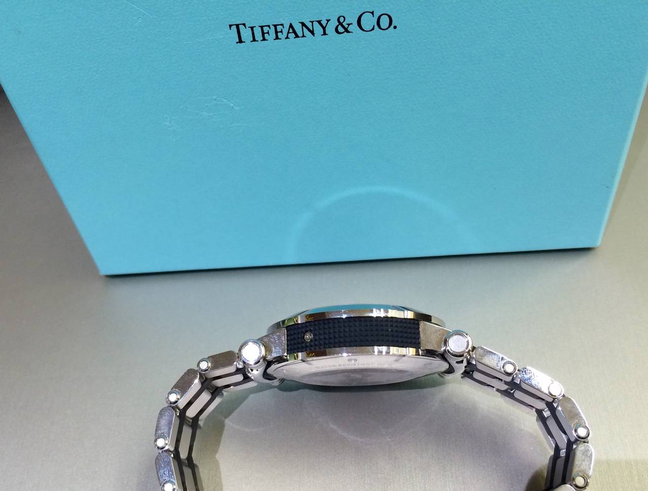 Tiffany & Co. Stainless Steel Rubber Atlas Chronograph Automatic Wristwatch 4