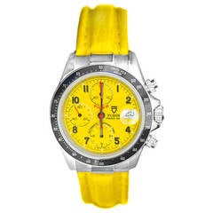 Tudor Tiger Stainless Steel Prince Date Yellow Chronograph Wristwatch