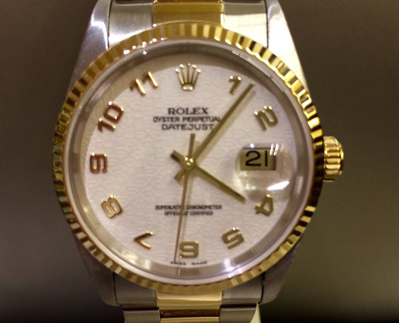 Rolex Yellow Gold Stainless Steel Oyster Perpetual Datejust Wristwatch Ref 16233 2