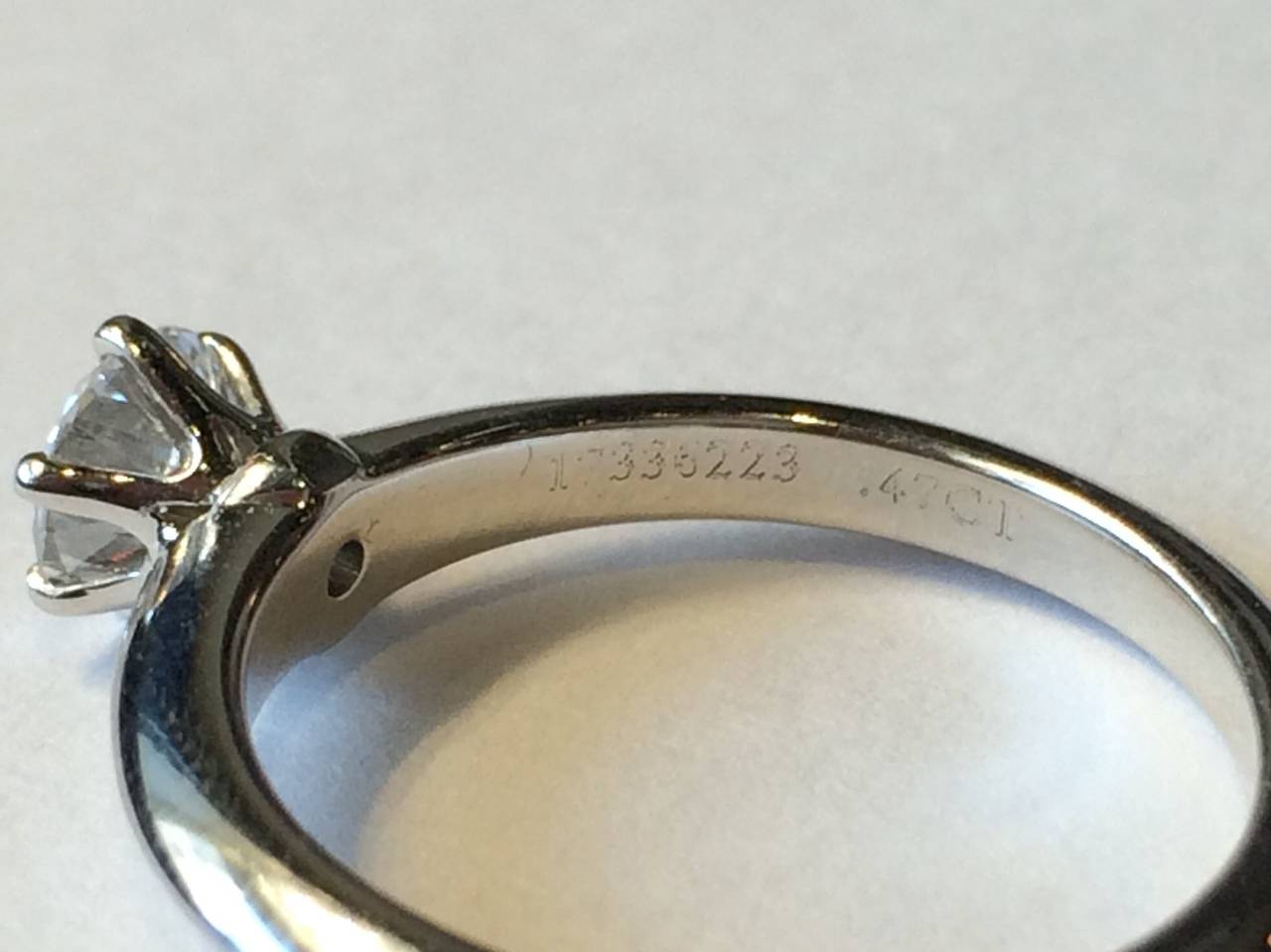 Tiffany and Co Diamond Solitaire Ring  For Sale  at 1stdibs