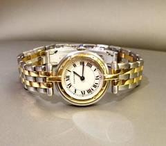 Cartier Yellow Gold Stainless Steel Ronde Collection Quartz Wristwatch