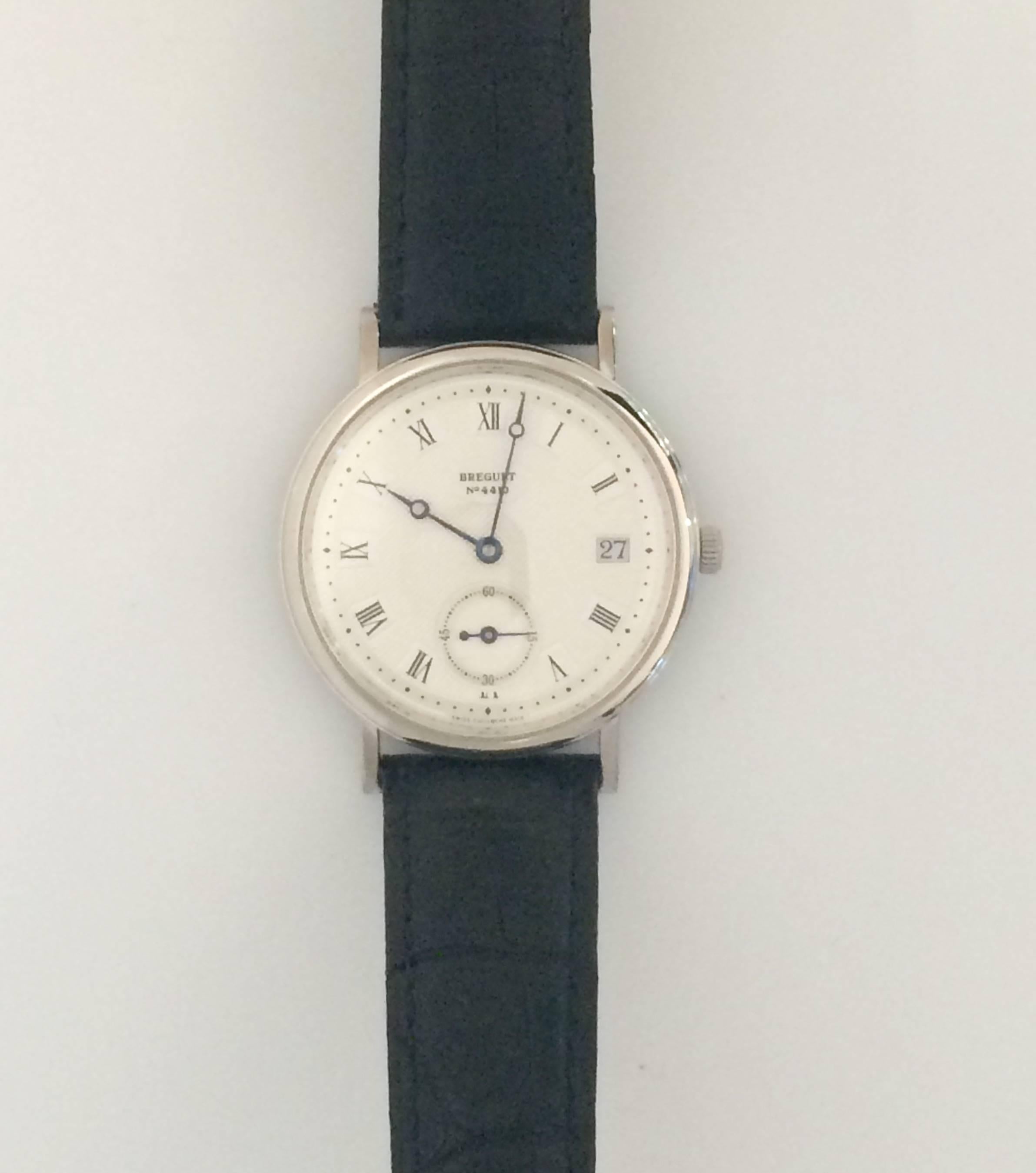 Breguet White Gold Classique Date Automatic Wristwatch Ref 5920 In New Condition For Sale In Ottawa, Ontario